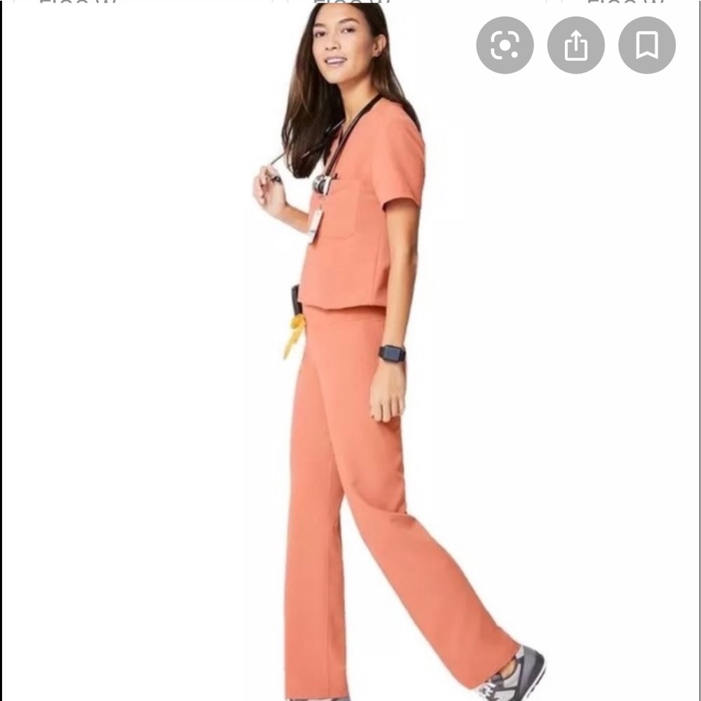 Figs Livingston Pants in Coral size Small